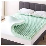 Best Price Mattress 4 Inch Egg Crate Memory Foam Mattress Topper with Calming Aloe Infusion, CertiPUR-US Certified, Queen