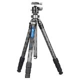 Leofoto LQ-324C+LH-40 Modular Carbon Fiber Tripod W Quick Swap Center Column/Apex Platform & Butterfly Collar Lock CF 4 Section & 40mm Low Profile Ball Head