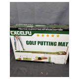 EXCELFU Putting Mat Golf Green for Indoor and Outdoor with Auto Ball Return, Crystal Velvet Mat and Wood Golf Putting Practice Equipment for Men Women, Home Office Backyard