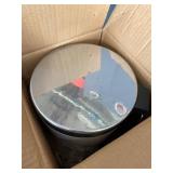 WHITE STEEL TRASH CAN