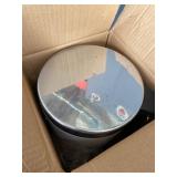 WHITE STEEL TRASH CAN