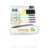 OutdoorsyJimmy Complete Badminton Set for Backyards - Premium Set Includes Badminton Rackets Set of 4, Portable Badminton Net with Expandable Poles, 4 Birdies/Shuttlecocks & Storage Travel Bag ï¿¼ 