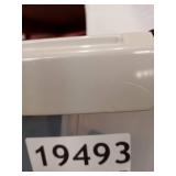 PET FOOD STORAGE W/ WHEELS & SCOOP & W/ SMALL STORAGE CONTAINER