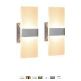 Modern Wall Sconce 12W, Set of 2 LED Wall Lamp Warm White, Acrylic Material Hardwired Wall Mounted Wall Lights