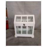 SCANDINORDICA Tabletop Greenhouse Terrarium - White Wood and Glass Terrarium Table Top | Modern Farmhouse, Shabby Chic Mini Greenhouse for Plants, Succulents, Fairy Garden, Wedding Card Box