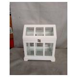 SCANDINORDICA Tabletop Greenhouse Terrarium - White Wood and Glass Terrarium Table Top | Modern Farmhouse, Shabby Chic Mini Greenhouse for Plants, Succulents, Fairy Garden, Wedding Card Box