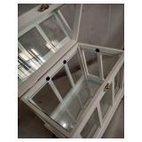 SCANDINORDICA Tabletop Greenhouse Terrarium - White Wood and Glass Terrarium Table Top | Modern Farmhouse, Shabby Chic Mini Greenhouse for Plants, Succulents, Fairy Garden, Wedding Card Box