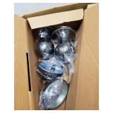 Double Door Handleset with Knob Handle for Front Door in Aged Bronze (Keyed Entry Handle and Dummy Hanleset),MDHST201810B-KB-DOUBLE