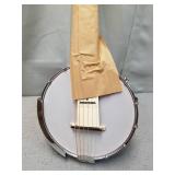 Vangoa 6 String Banjo Guitar Mini, 26 Inch Sapele Travel Banjo Guitar for Beginners with Bag, Pick-up, Strap, Picks