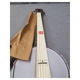 Vangoa 6 String Banjo Guitar Mini, 26 Inch Sapele Travel Banjo Guitar for Beginners with Bag, Pick-up, Strap, Picks