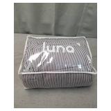 Luna Adult Weighted Blanket - Individual Use - 25 Lbs - 60x80 - Queen Size Bed - 100% Oeko-Tex Cooling Cotton & Glass Beads - USA Designed - Heavy Cool Weight - Striped - Grey/White