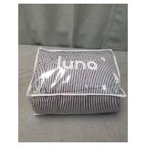 Luna Adult Weighted Blanket - Individual Use - 25 Lbs - 60x80 - Queen Size Bed - 100% Oeko-Tex Cooling Cotton & Glass Beads - USA Designed - Heavy Cool Weight - Striped - Grey/White