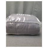 Luna Adult Weighted Blanket - Individual Use - 25 Lbs - 60x80 - Queen Size Bed - 100% Oeko-Tex Cooling Cotton & Glass Beads - USA Designed - Heavy Cool Weight - Striped - Grey/White