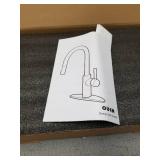 Gold Kitchen Sink Faucet with Pull Down Sprayer OUEN Brass Structure Single Handle Modern Kitchen Faucet with Stainless Steel Pull Out Sprayer 1 or 3 Hole Mounted with Deckplate for RV Laundry Sink