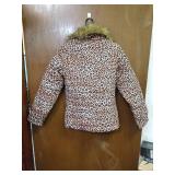 luvamia Women Casual Warm Winter Faux Fur Quilted Parka Lapel Zip Jacket Puffer Coat Size Small