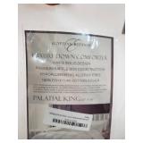 Luxurious Goose Down Comforter Down Fiber Duvet Insert, Exquisite Plain Solid Design, Palatial King White , Premium Baffle Box 100% Egyptian Cotton, 80 oz Fill Weight