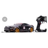 Jada Toys Big Time Muscle Drift 1:10 Scale RC, 2019 Ford Mustang - Wide Body, Black