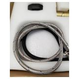 SHAMANDA Brass Kitchen Faucet High Arc Spring Kitchen Sink Faucet with Sprayer Single Handle Hole Pull Down Bar Sink Faucet Brushed Gold, L60001-3