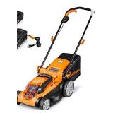 LawnMaster CLMF4015K Cordless 15-Inch Brushless Lawn Mower 40V Max Lithium-Ion with 4.0Ah Battery &Fast Charger