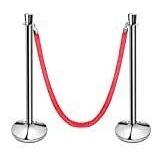New Star Food Service Tulip Top Stainless Steel Stanchions (Set of 2)