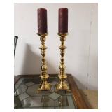 Pair Brass Candleholders