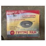 15 inch cast iron frying pan