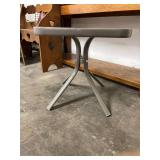 glass top metal table