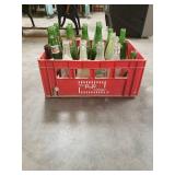 Crate of 23 Old Soda Bottles
