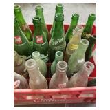 Crate of 23 Old Soda Bottles