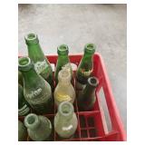 Crate of 23 Old Soda Bottles