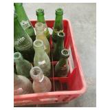 Crate of 23 Old Soda Bottles