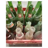 Crate of 23 Old Soda Bottles