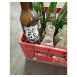 Crate of 23 Old Soda Bottles