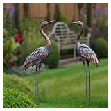 Outdoor Garden Statue Metal Crane Yard Art Decor Heron Statue Bird Sculpture