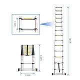 Sotech 15.5 FT Aluminum Telescoping Extension Ladder with Stabilizer Bar,One Button Retraction Telescopic Collapsible RV Ladder,Soft-Close and Pinch-Free EN131 Certified,Max Load 330 lbs