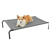 Veehoo Original Elevated Dog Bed - Portable Cooling Pet Bed with Nonskid Feet, Durable Raised Dog Cot, Breathable Chew Proof Textilene Mesh Dog Bed, Indoor Outdoor Use, Small, Gray