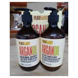 Moroccan Argan Oil Shampoo and Conditioner SLS Sulfate Free Gift Set - Best for Damaged, Dry, Curly or Frizzy Hair - Thickening for Fine / Thin Hair, Safe for Color and Keratin Treated Hair