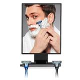 ToiletTree Products Deluxe Larger Fogless Shower Shaving Mirror with Squeegee, Large, Black