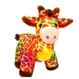 Bstaofy LED Giraffe Stuffed Plush Light Up Jungle Pal Toy Glow in Dark Luminous Birthday Christmas Festival Gift for Kids Friends, 12.5