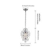 Riomasee Mini Chandelier Chrome Crystal Chandeliers Lighting 1-Light Modern Elegant Crystal Iron Ceiling Light Fixture for Bedroom,Bathroom,Girls Room