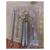 Monster Meat Injector Syringe Kit with 4 Professional Marinade Injector Needles for BBQ Grill Smoker, Turkey and Brisket