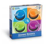 Learning Resources Answer Buzzers, Set of 4 Assorted Colored Buzzers, Game Show Buzzers, 3-1/2in, Multicolor, Ages 3+