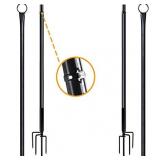 charaHOME String Light Poles for Outdoors (2PCS) Weather Resistant,Stainless Steel Tall,Christmas Decoration,Light Pole for House Garden Patio Wedding Cafe Party(No Light Bulb Included) (2PCS)