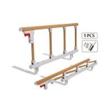 Bed Rails Safety Assist Handle Bed Railing for Elderly Seniors Adults Guard Rail Folding Hospital Bedside Grab Bar Bumper Handicap Medical Stand Cane Assistance Devices (Wooden Grain)