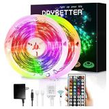 Led Strip Lights Waterproof, DAYBETTER 32.8ft LED Tape Lights Color Changing 300 LEDs Light Strips Kit with 44 Keys Ir Remote Controller and 12v Power Supply for Indoor Outdoor Use