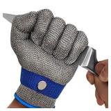 MAFORES 2.0 Upgraded Version of Level 9 Cut Resistant Glove Stainless Steel Mesh Metal Wire Glove Durable Rustproof Reliable Cutting Glove for Meat Cutting, Fishing, Latest Material (Smallï¼