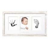 Pearhead My First Year Photo Moments Baby Keepsake Frame, Babyprints Rustic Frame, Gender Neutral Nursery DÃ©cor for Baby Girl or Baby Boy, Wood