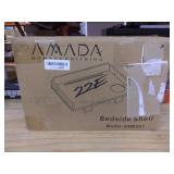 Amada Bedside Shelf for Bed with Cable Management & Cup Holder, Versatile Use as Snack Bedside Table, Tablet Holder, Easy Assemble Organizer for USB Cable, Earphone and Tissue