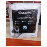 Beautyrest Foot Pocket Soft Microlight Plush Electric Blanket Heated Throw Wrap with Auto Shutoff, 50 x 62 in, Ivory