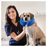 BENCMATE Protective Inflatable Collar for Dogs and Cats - Soft Pet Recovery Collar Does Not Block Vision E-Collar (Medium, Blue)